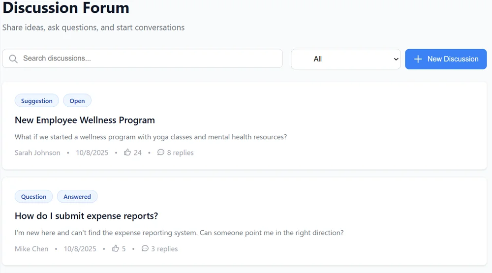 SharePoint Discussion Forum
