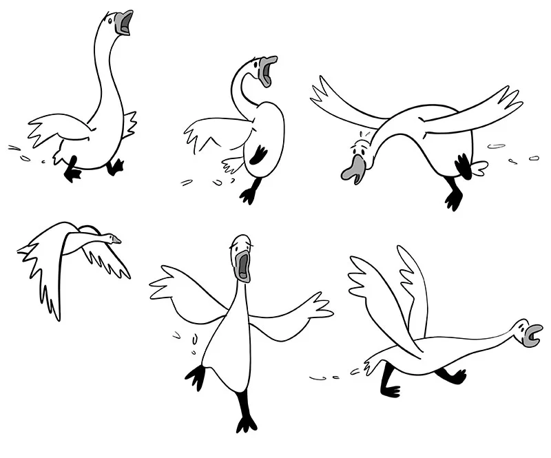 Angry Goose: Character Pose Sheet
